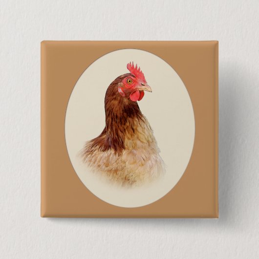 Little Brown Hen Button (Voorkant)
