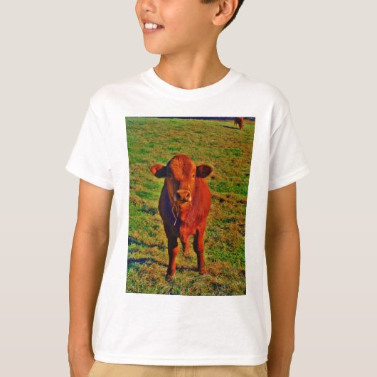 Little Brown Koe Bright Green Grass T-shirt (Voorkant)