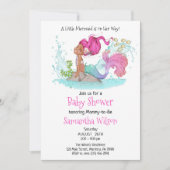 Little Brown Mermaid Waterverf Baby shower Kaart (Voorkant)