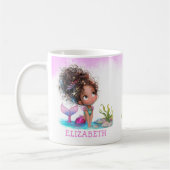 Little Brown Mermaid Waterverf Coffee Mok (Links)