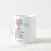 Little Brown Mermaid Waterverf Coffee Mok (Voorkant links)