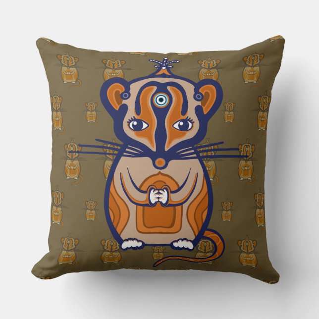 Little Brown Mouse Kussen (Voorkant)