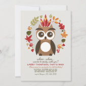Little Brown Owl Invitation Kaart (Voorkant)