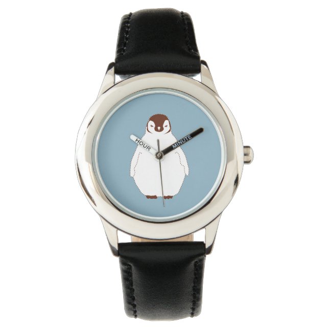 Little Brown Penguin Kinder horloge (Voorkant)