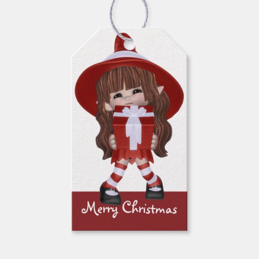 Little Brunette d2 Kerstgetuige - Cadeaulabel (Voorkant)