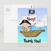 Little Buccaneer Baby Boy Pirate Thank You Briefkaart (Voorkant / Achterkant)