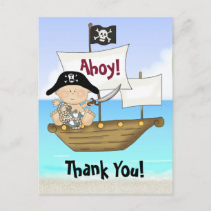Little Buccaneer Baby Boy Pirate Thank You Briefkaart