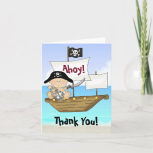 Little Buccaneer Baby Boy Pirate Thank You Cards Bedankkaart