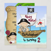 Little Buccaneer Verjaardag Pirate Uitnodiging (Voorkant / Achterkant)
