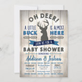 Little Buck Deer Baby shower Invitation Kaart (Voorkant)