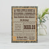 Little Buck Hunting Birthday Invitation with Camo Kaart (Staand voorkant)