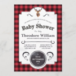 Little Buck - Woodland Baby shower Invitation Kaart