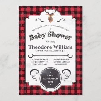 Little Buck - Woodland Baby shower Invitation Kaart