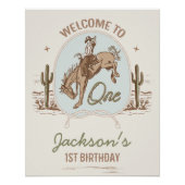  Little Buckaroo 1e Verjaardag Welkomstbord Perfect Poster (Voorkant)