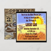 Little Buckaroo Birthday Party Invitation Kaart (Voorkant / Achterkant)
