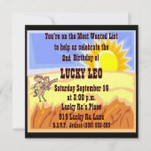 Little Buckaroo Birthday Party Invitation Kaart (Voorkant)