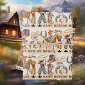 Little Buckaroo Cowboy Add Child's Name 3 Inpakpapier Vel