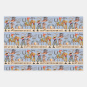 Little Buckaroo Cowboy Add Child's Name 3 Inpakpapier Vel (Voorkant 3)