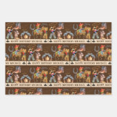 Little Buckaroo Cowboy Add Child's Name 3 Inpakpapier Vel (Voorkant 2)