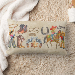 Little Buckaroo Cowboy Naam van jongen toevoegen 2 Kussen