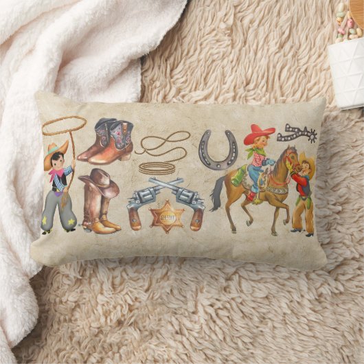 Little Buckaroo Cowboy Naam van jongen toevoegen 2 Kussen (Deken)