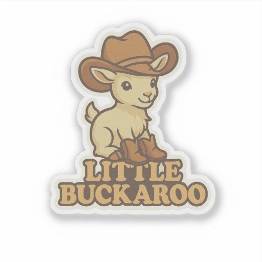 Little Buckaroo - Kid Goat Sticker (Voorkant)