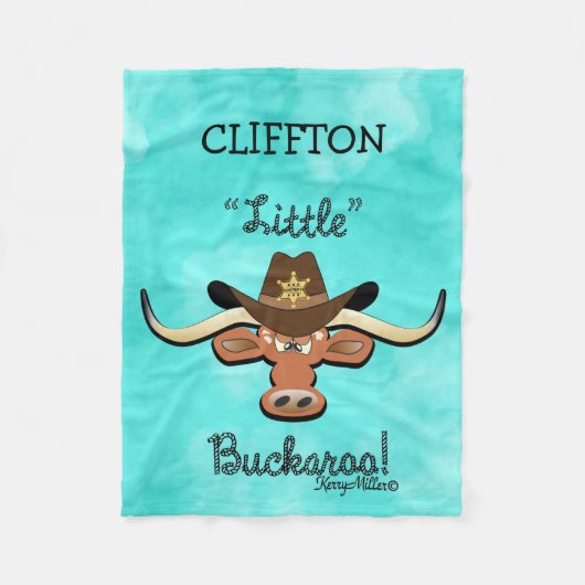 Little Buckaroo, Longhorn Steer Fleece Blanket Deken (Voorkant)