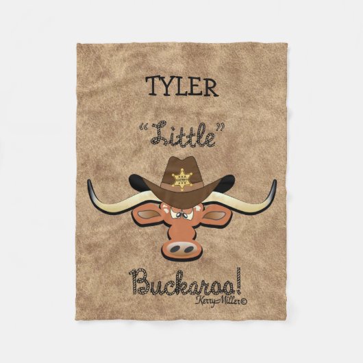 Little Buckaroo, Longhorn Steer Fleece Blanket Deken (Voorkant)