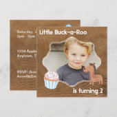 Little Buckaroo Second Birthday Afbeelding Kaart (Voorkant / Achterkant)