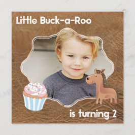 Little Buckaroo Second Birthday Afbeelding Kaart