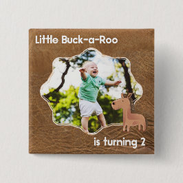 Little Buckaroo Second Birthday Afbeelding Vierkante Button 5,1 Cm