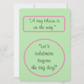Little Bud is Blooming: Baby shower Kaart (Achterkant)