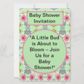 Little Bud is Blooming: Baby shower Kaart (Voorkant)