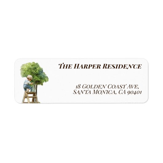 Little Budding Gardener Customizable Etiket (Voorkant)