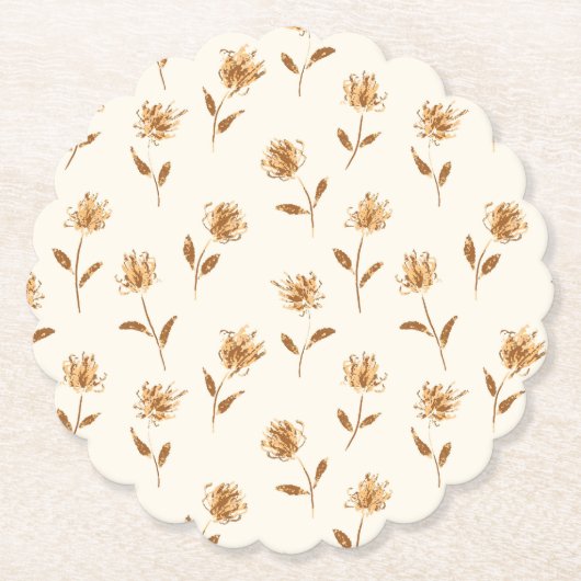 Little Budding Queen Annes - huiskern patroon. Kartonnen Onderzetters (Voorkant)