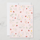 Little Bug Garden Blush Roze Baby shower Kaart (Achterkant)
