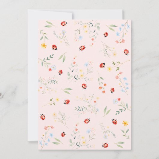 Little Bug Garden Blush Roze Baby shower Kaart (Achterkant)