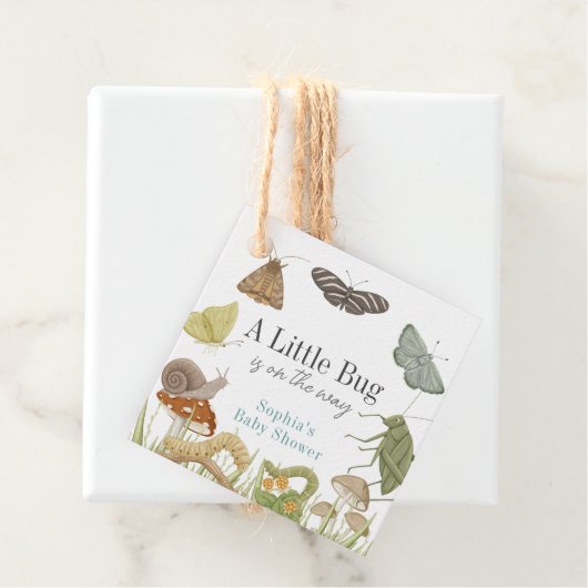Little Bug Insects Mushroom Boy Baby shower Bedankjes Labels (In situ)