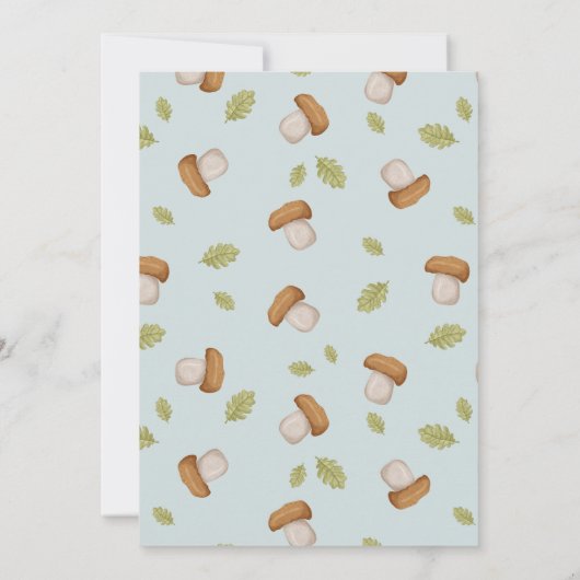 Little Bug Insects Mushroom Boy Baby shower Kaart (Achterkant)