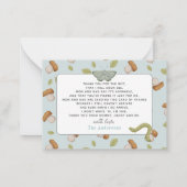 Little Bug Insects Mushroom Boy Baby shower Notitiekaartje (Achterkant)