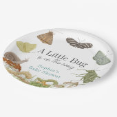 Little Bug Insects Mushroom Boy Baby Shower Papieren Bordje (Gekanteld)