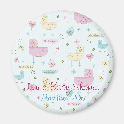 Little Buggy Baby shower Magnet (Voorkant)
