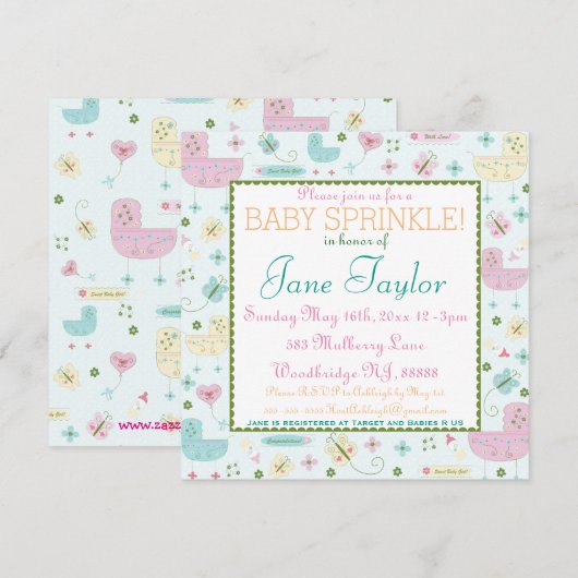 Little Buggy Baby Sprinkle Kaart (Voorkant / Achterkant)