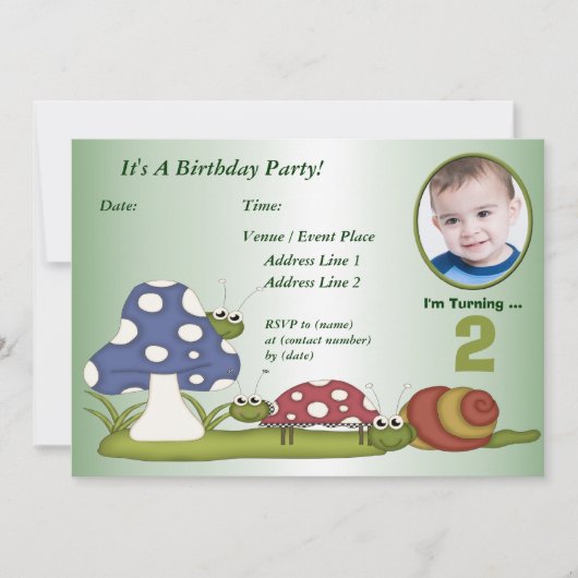 Little Bugs Custom Birthday Party Invitation Kaart (Voorkant)