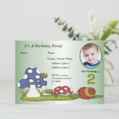 Little Bugs Custom Birthday Party Invitation Kaart (Staand voorkant)