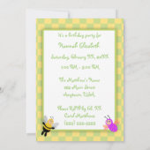 Little Bugs Ladybug, Bumble Bee, Butterfly Party Kaart (Achterkant)