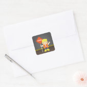 Little Builder Boy Bouw Thema Vierkante Sticker (Envelop)