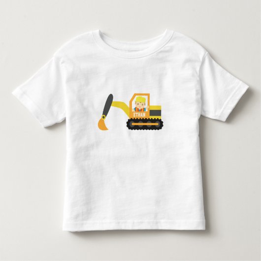 Little Builder Boy Graafmachine Bouwwagen Kinder Shirts (Voorkant)