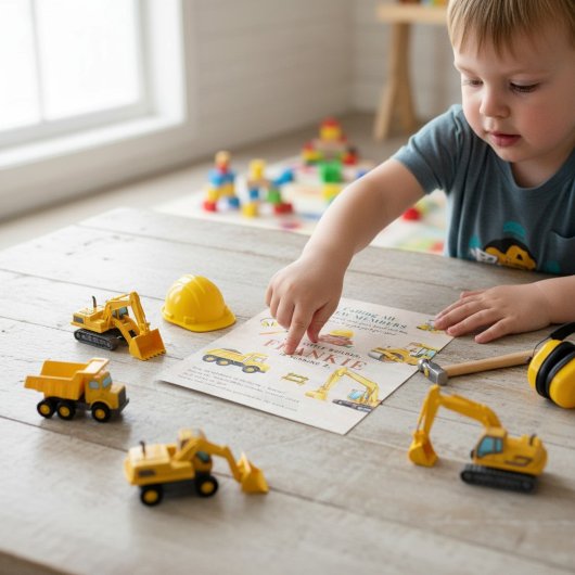 Little Builder Construction Party Invitation Kaart