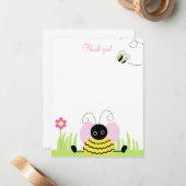 Little Bumble Bee 4x5 Flat Notitiekaartje (Voorkant / Achterkant in situ)